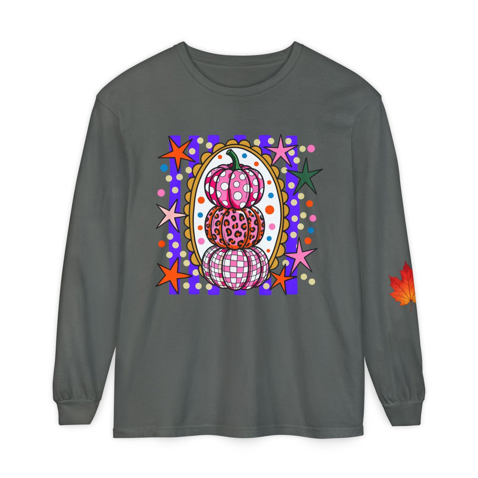 Autumn Pop Art Pumpkin Long Sleeve Shirt