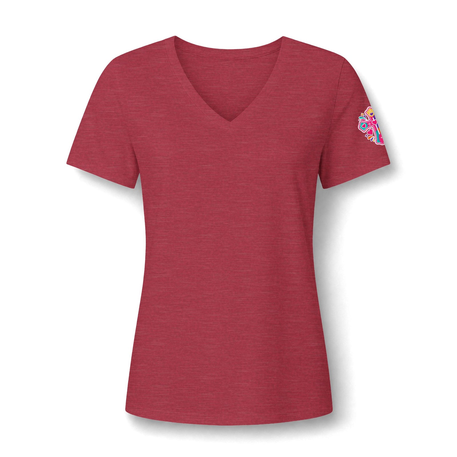 Women's Relaxed Heather CVC V-Neck Tee