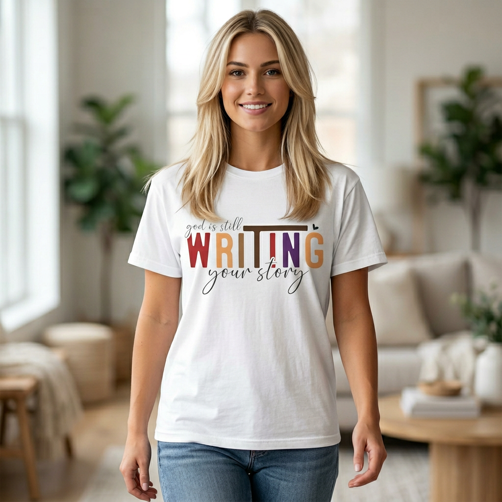 Graphic T-Shirt — "God Is Still Writing Your Story" Inspirational Christian Tee
