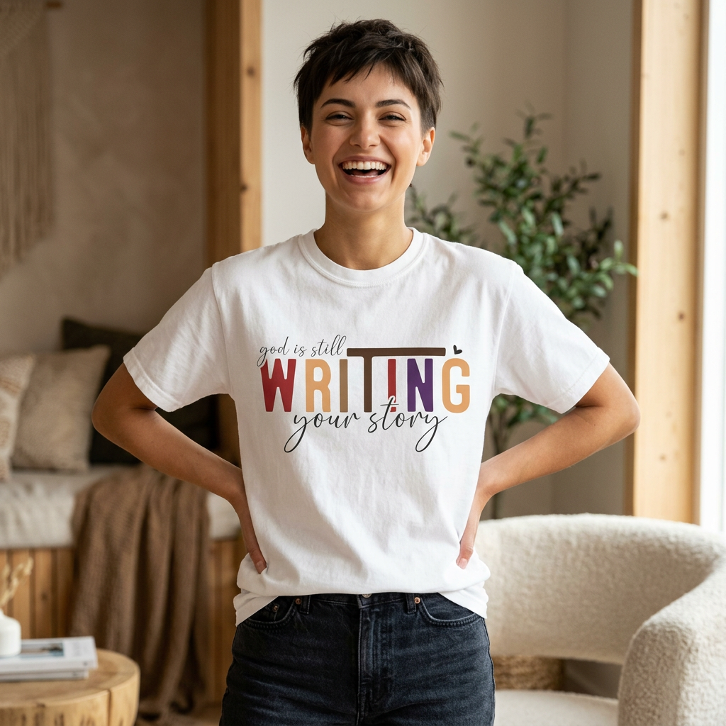 Graphic T-Shirt — "God Is Still Writing Your Story" Inspirational Christian Tee