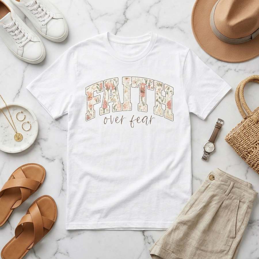 Faith Over Fear Floral Tee
