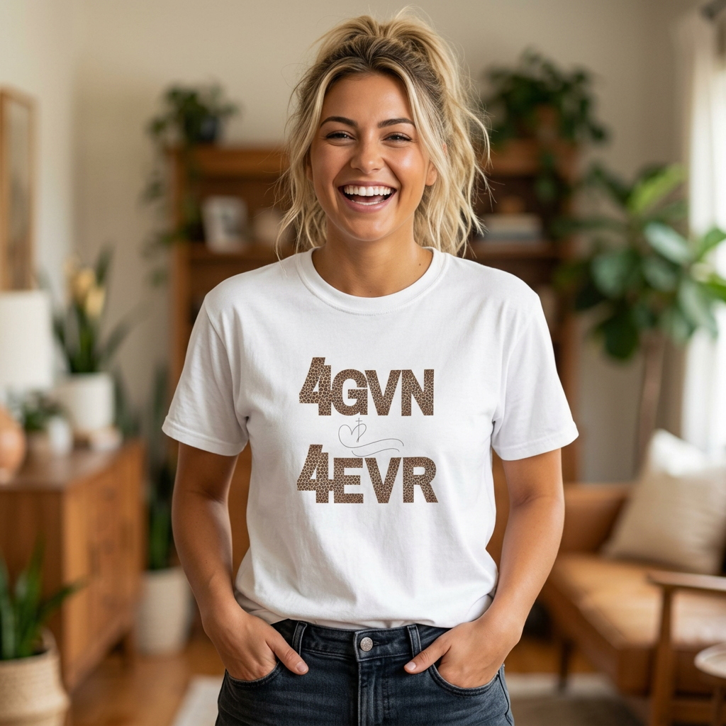 T-Shirt — 4GVN 4EVR Block Letter Graphic Tee
