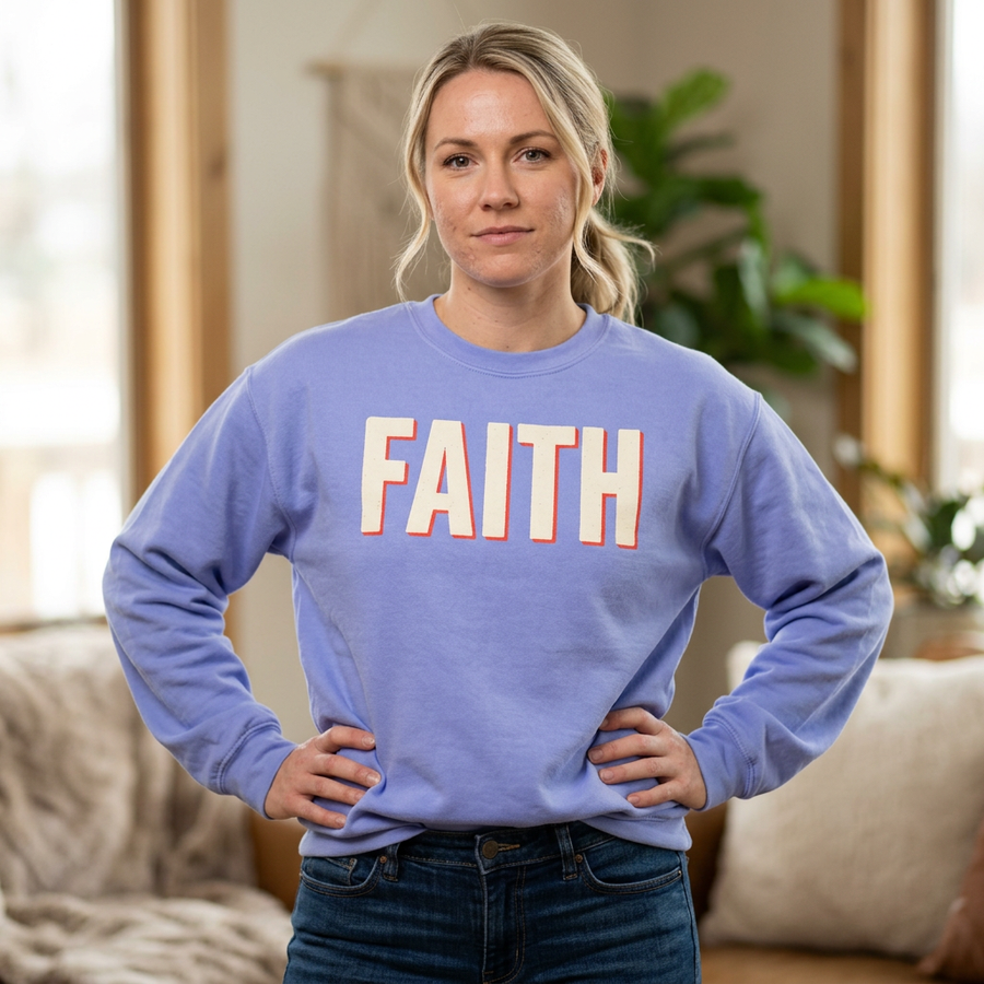 Faith Graphic Sweatshirt — Minimalist Inspirational Pullover