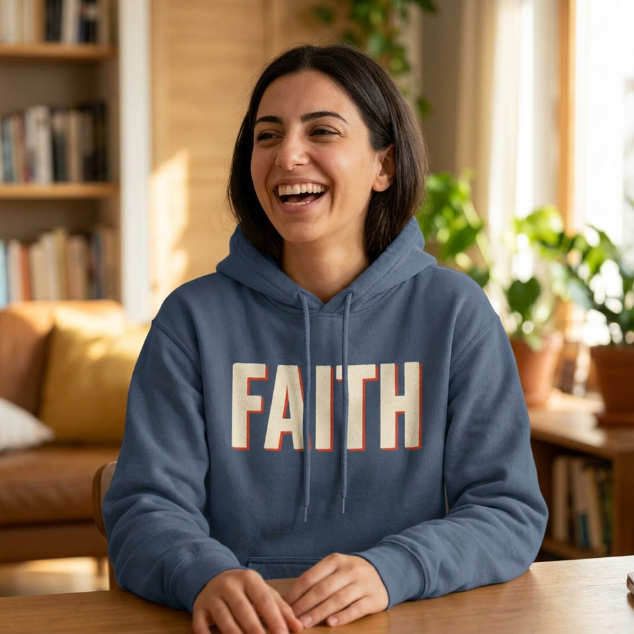 Faith Hoodie — Vintage Lettering Religious Pullover
