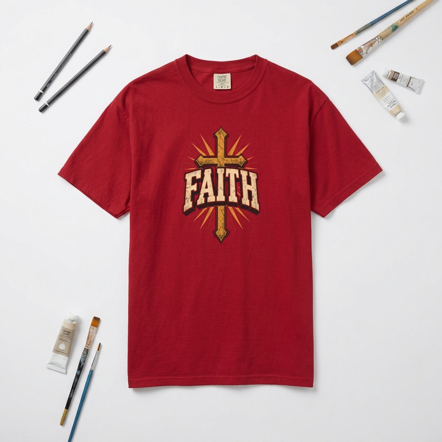Faith Cross T-Shirt — Vintage Christian Graphic Tee
