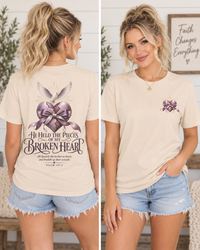 Load image into Gallery viewer, “He Held the Pieces of My Broken Heart” Tee