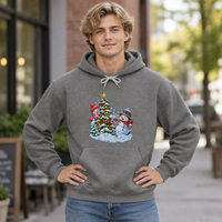 Load image into Gallery viewer, "Christmas Tree and Snowman" Hoodie