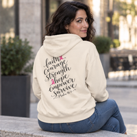 Load image into Gallery viewer, "Pink Ribbon" Front "Hope Courage Strength" Back- Hoodie