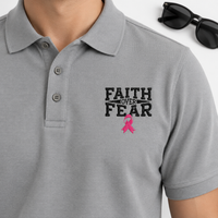 Load image into Gallery viewer, "Faith Over Fear" Pink Ribbon Polo
