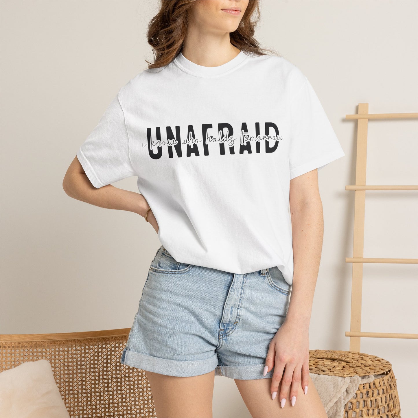 UNAFRAID Graphic Tee — Bold Black Text Chest T-Shirt