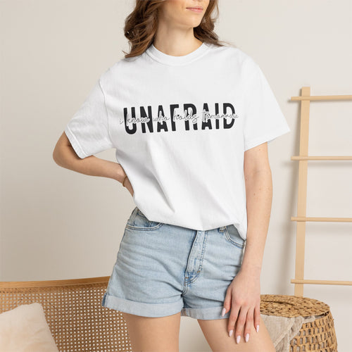 UNAFRAID Graphic Tee — Bold Black Text Chest T-Shirt
