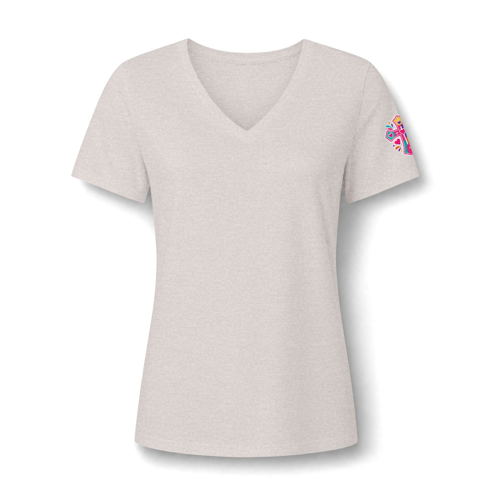 Women's Relaxed Heather CVC V-Neck Tee