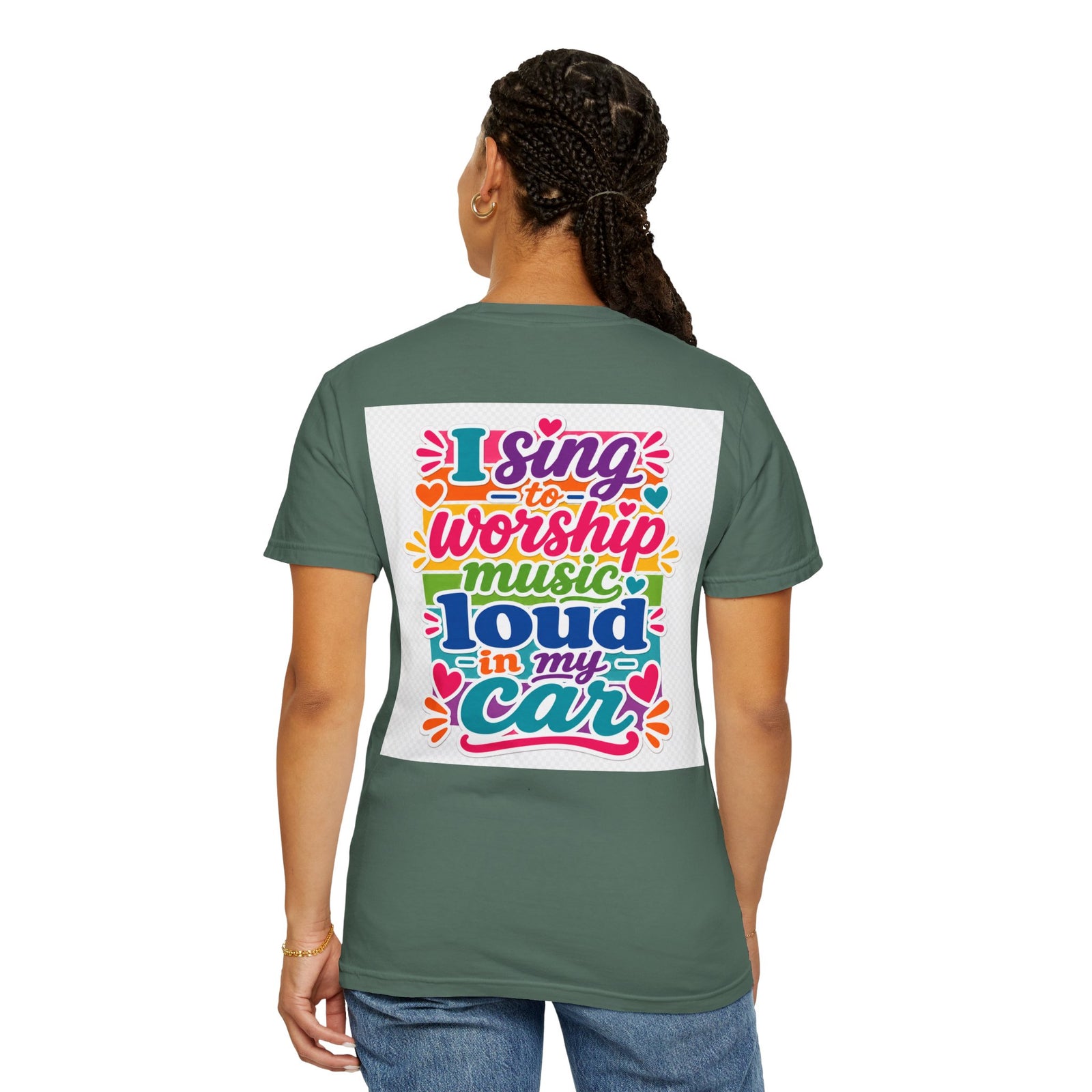 Worship Music T-Shirt — "I Sing to Worship Music Loud in My Car" Graphic Tee