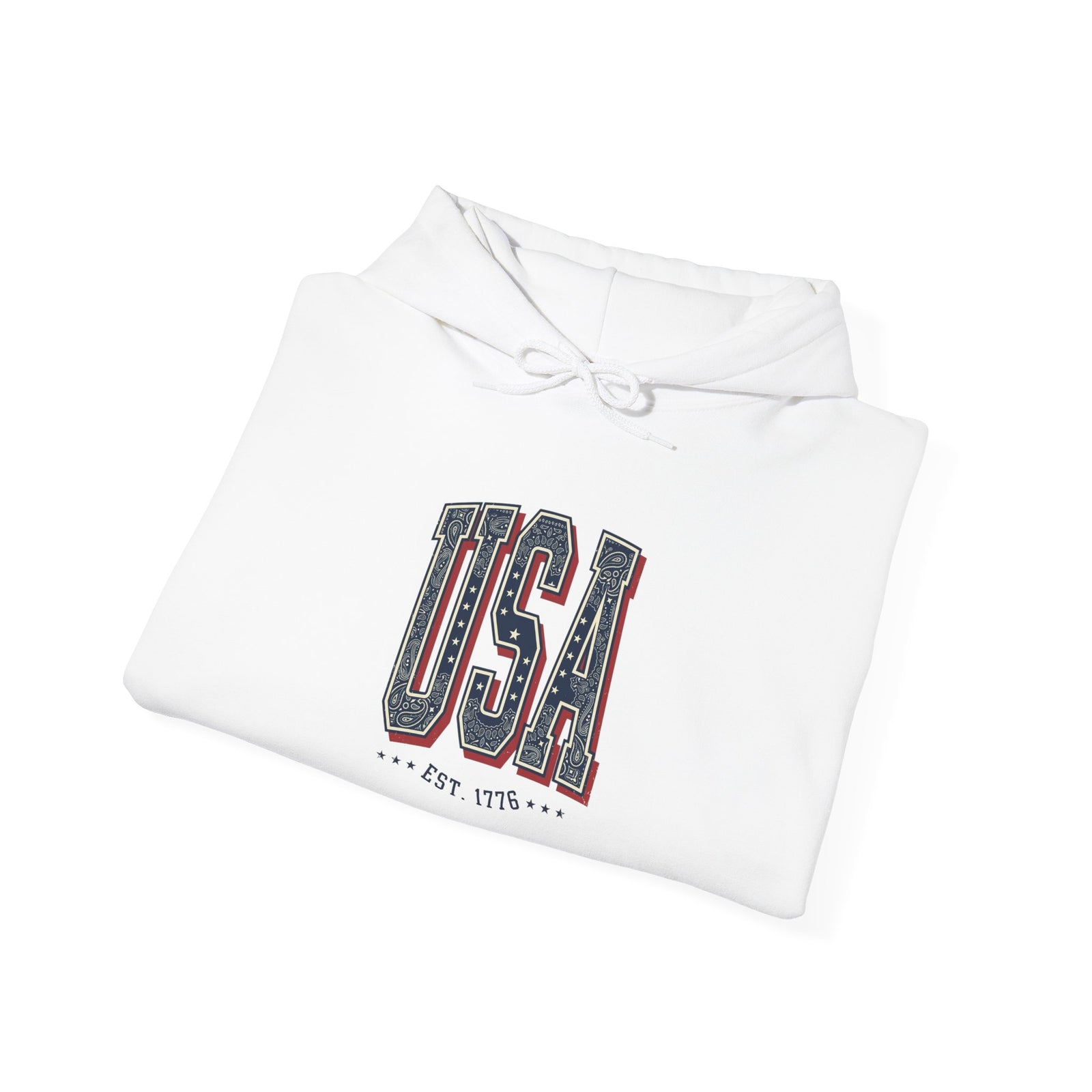 USA Arch Retro Typography Hoodie | 4th of July Vintage Americana