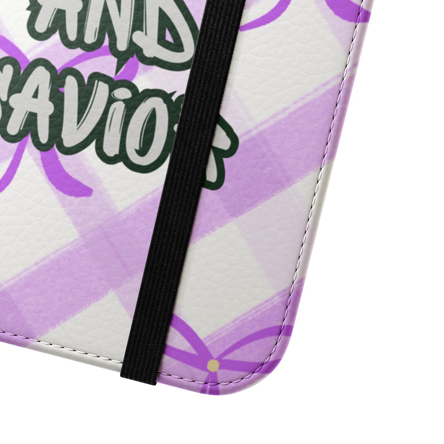 Christian Flip Phone Case — "Jesus Is My Lord and Savior" Purple Bow Plaid Wallet