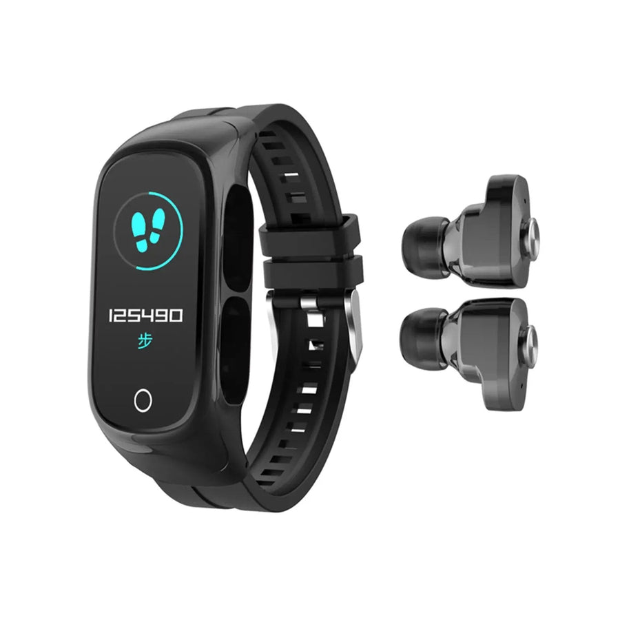 Dual Fitness Smartwatch with Wireless Earbuds