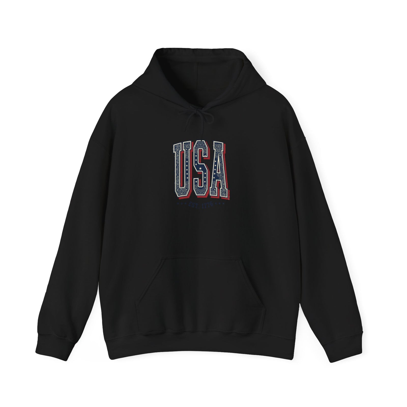 USA Arch Retro Typography Hoodie | 4th of July Vintage Americana