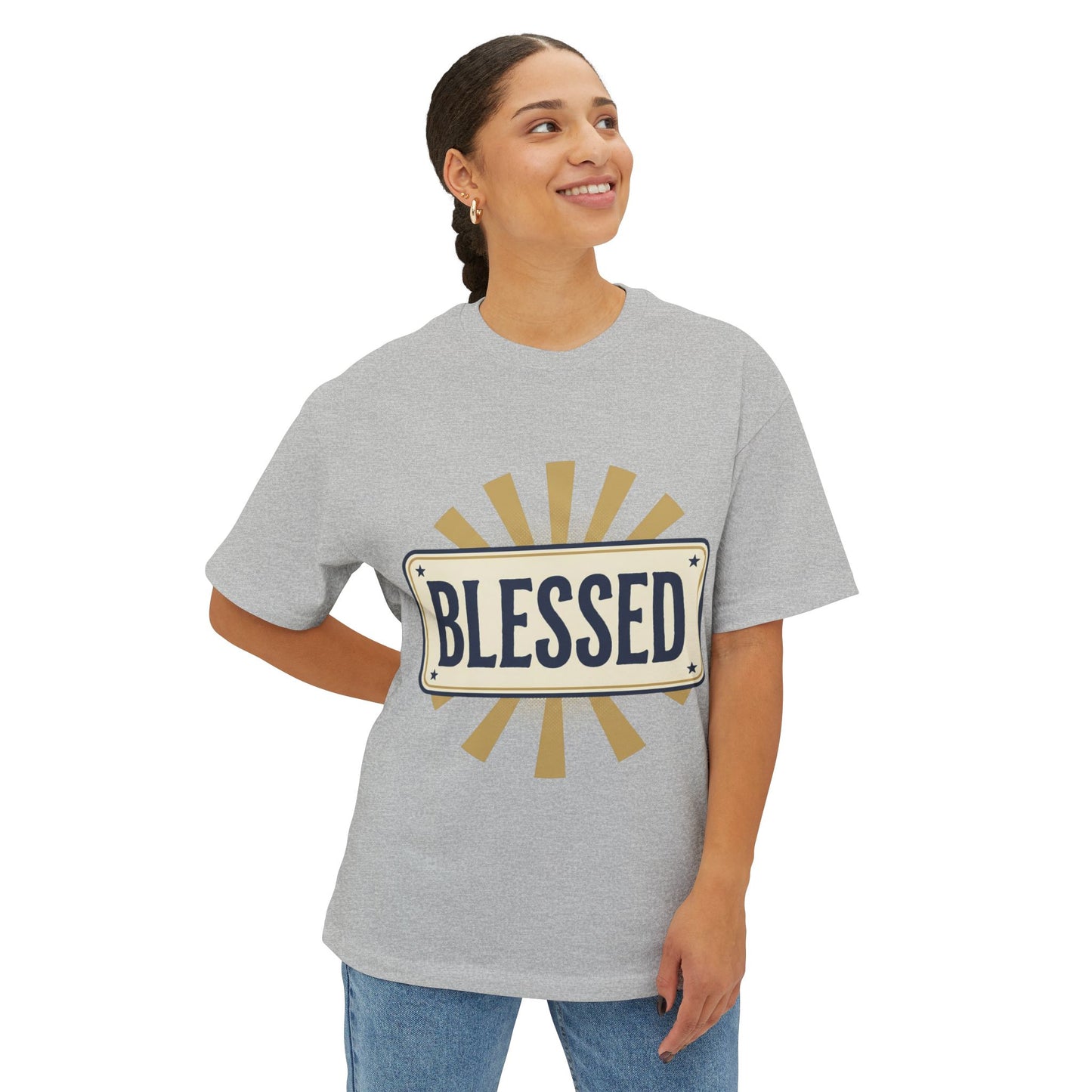 Blessed Vintage Sign T-Shirt — Oversized Boxy Tee