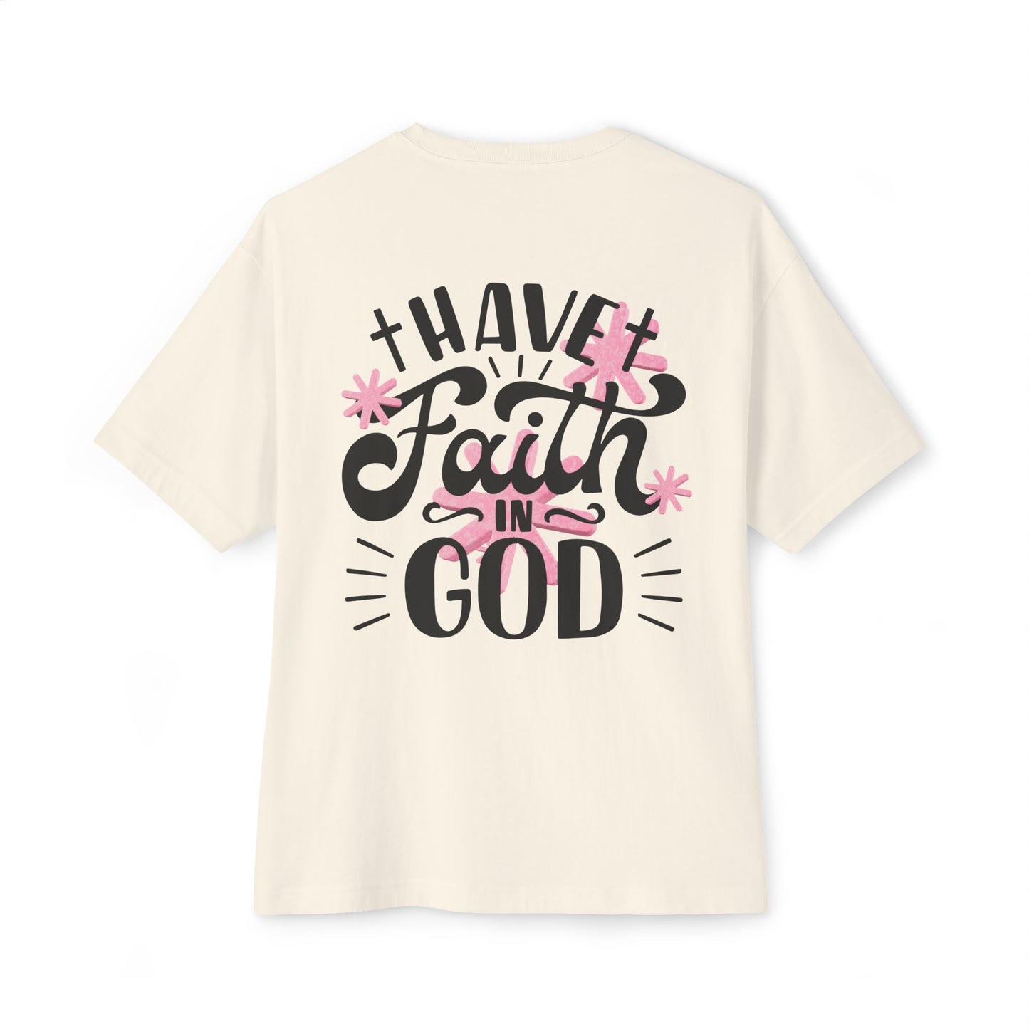 Faith In God Boxy Tee — Floral Christian Graphic T-Shirt