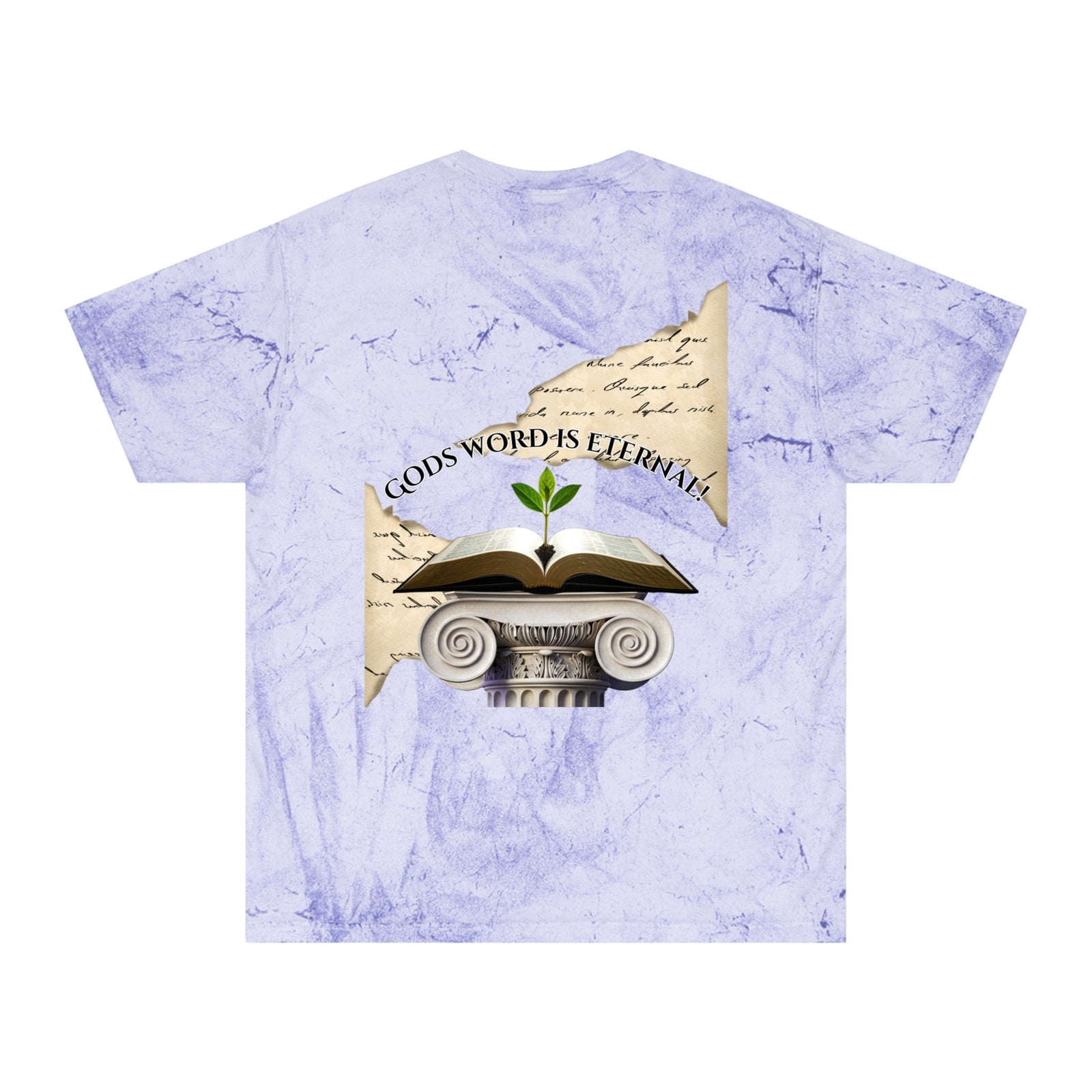 Bible Verse Tee — "God's Word Is Eternal" Color Blast T-Shirt