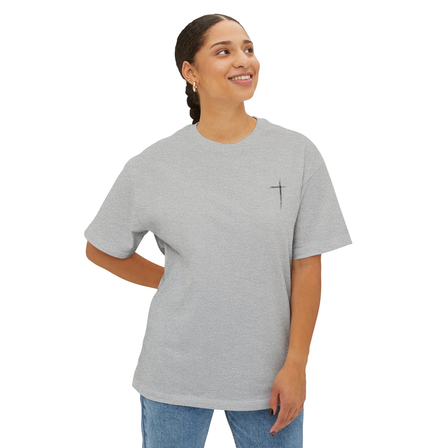 Faith In God Boxy Tee — Floral Christian Graphic T-Shirt