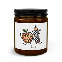 Load image into Gallery viewer, Candle Set with Wick Trimmer-"Teacher" Apple &amp; Pencil