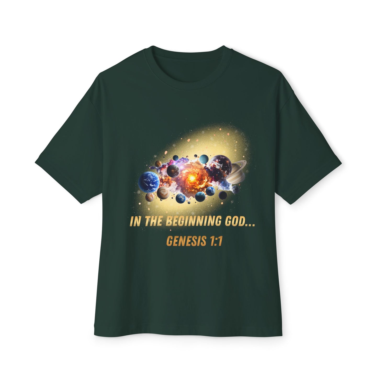 Genesis 1:1 Creation Tee — Cosmic Bible Verse T-Shirt