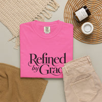 Load image into Gallery viewer, Refined by Grace T-Shirt — Minimal Christian Cross Graphic Tee