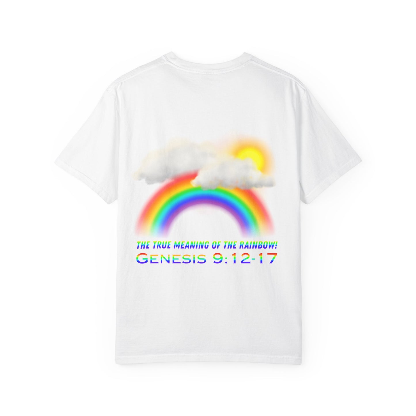 T-Shirt — Rainbow & Genesis 9:12-17 Faith Graphic