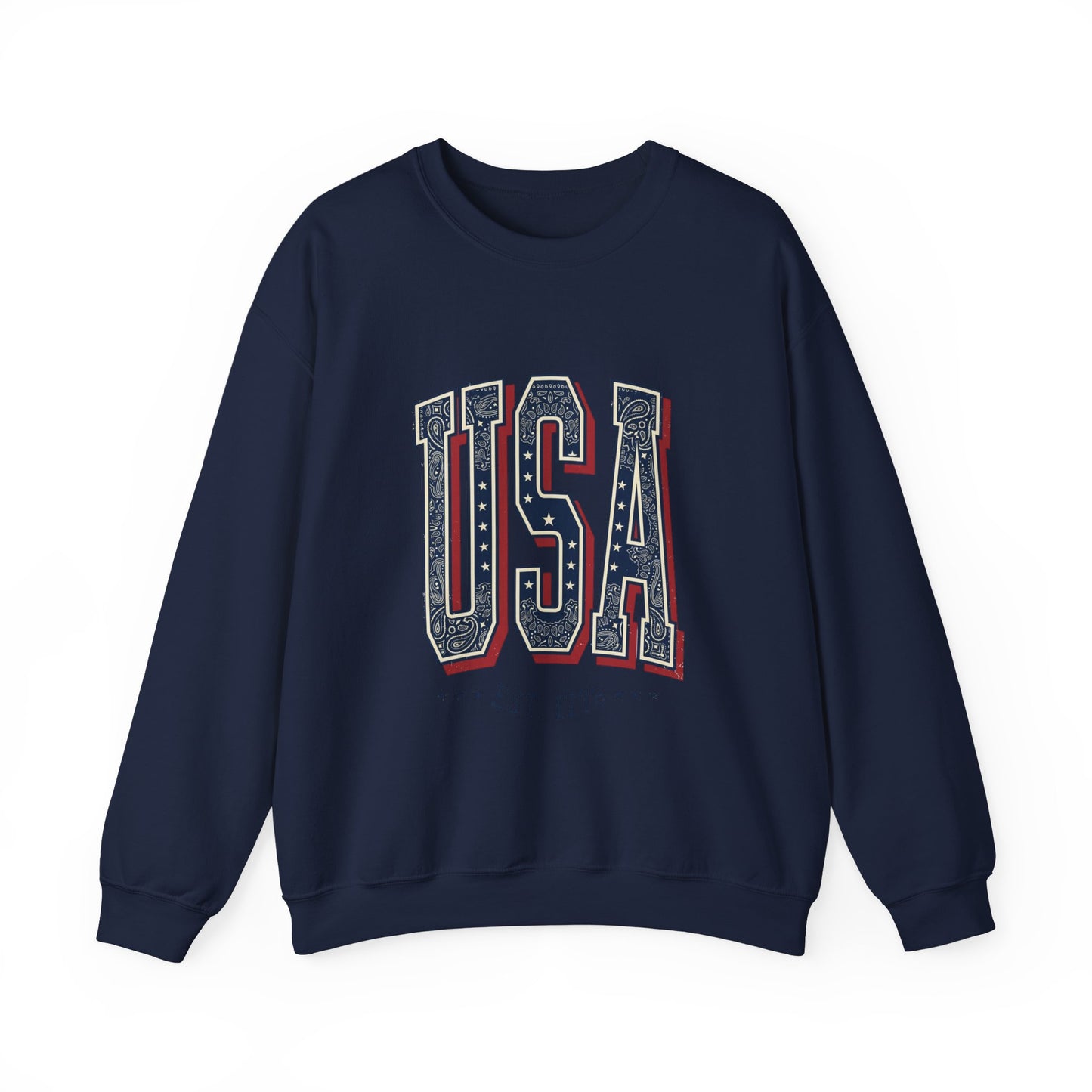 USA Vintage Americana Crewneck Sweatshirt | 4th of July Stars & Stripes