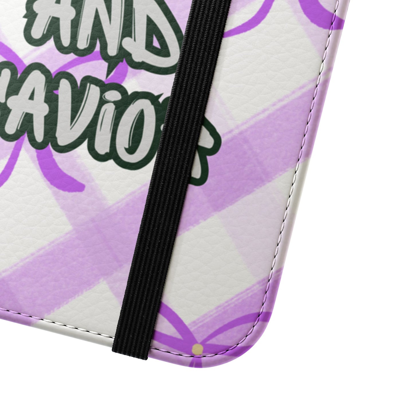 Christian Flip Phone Case — "Jesus Is My Lord and Savior" Purple Bow Plaid Wallet