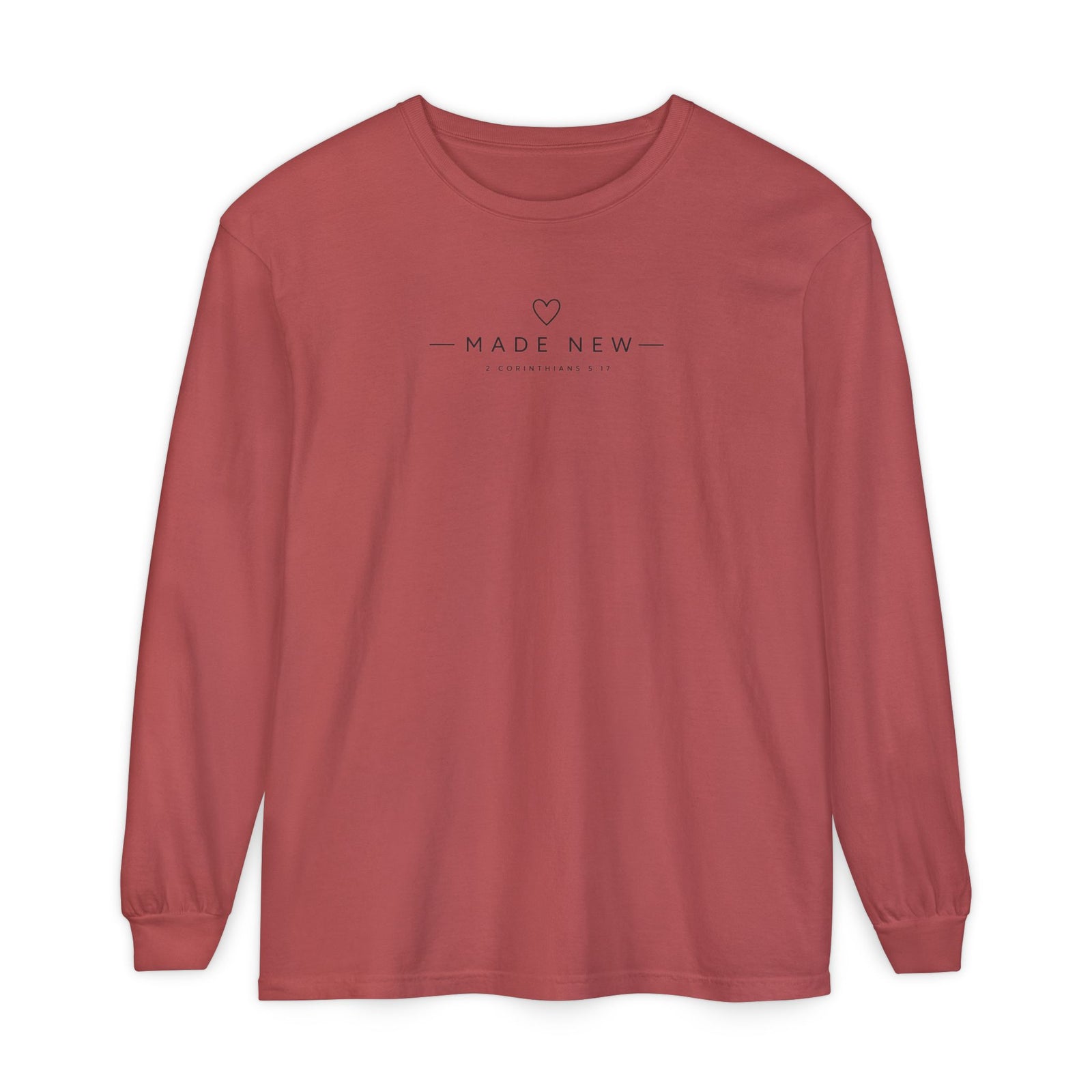 Made New Long Sleeve T-Shirt — Minimal Christian Faith Graphic