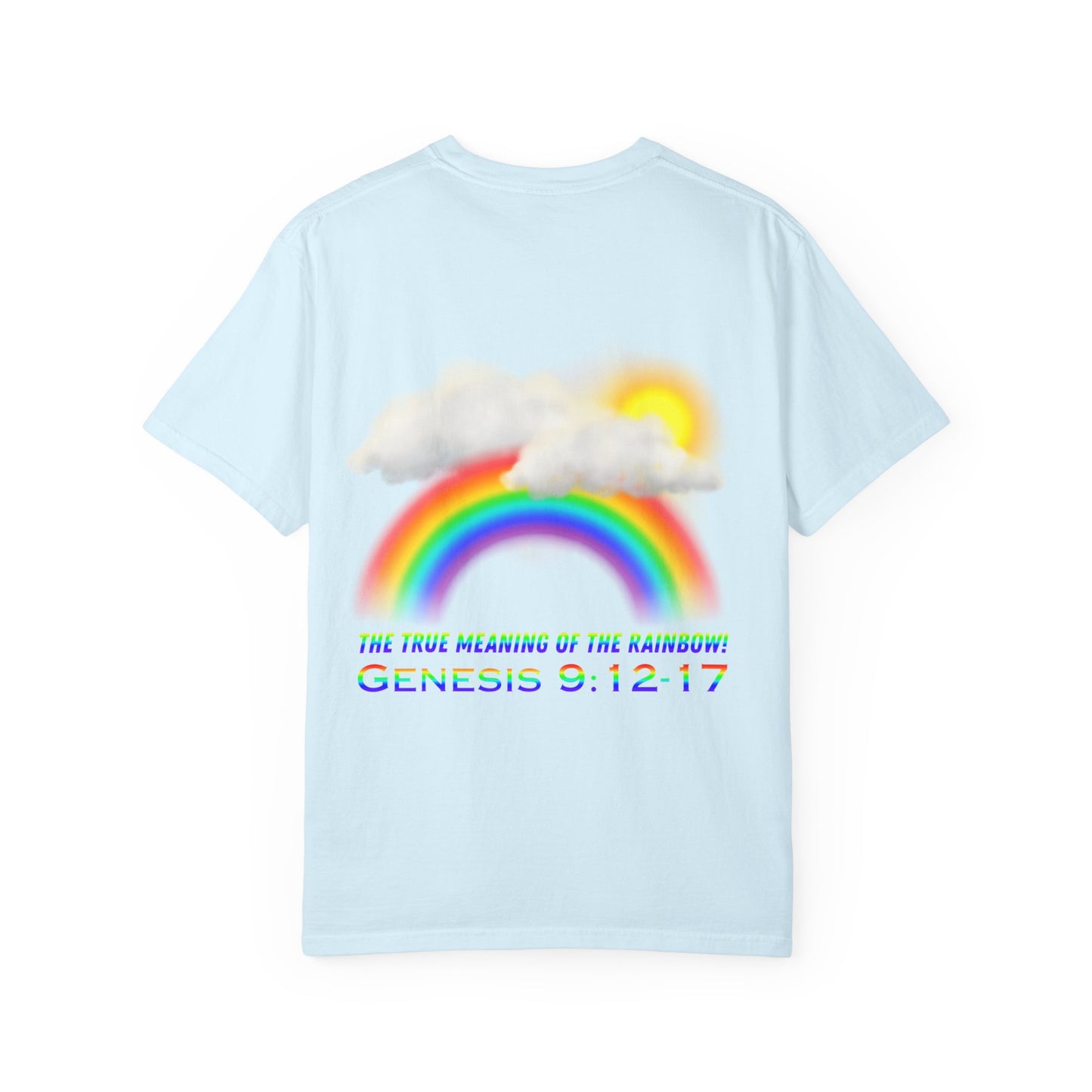 T-Shirt — Rainbow & Genesis 9:12-17 Faith Graphic