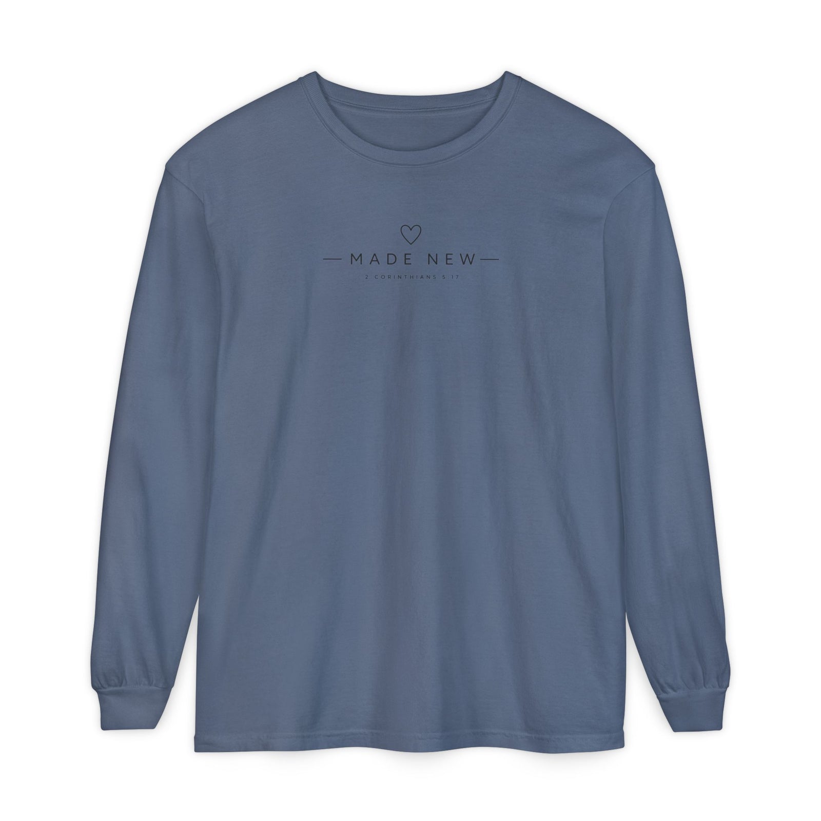 Made New Long Sleeve T-Shirt — Minimal Christian Faith Graphic