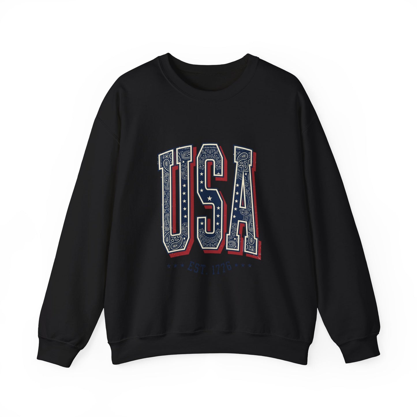USA Vintage Americana Crewneck Sweatshirt | 4th of July Stars & Stripes