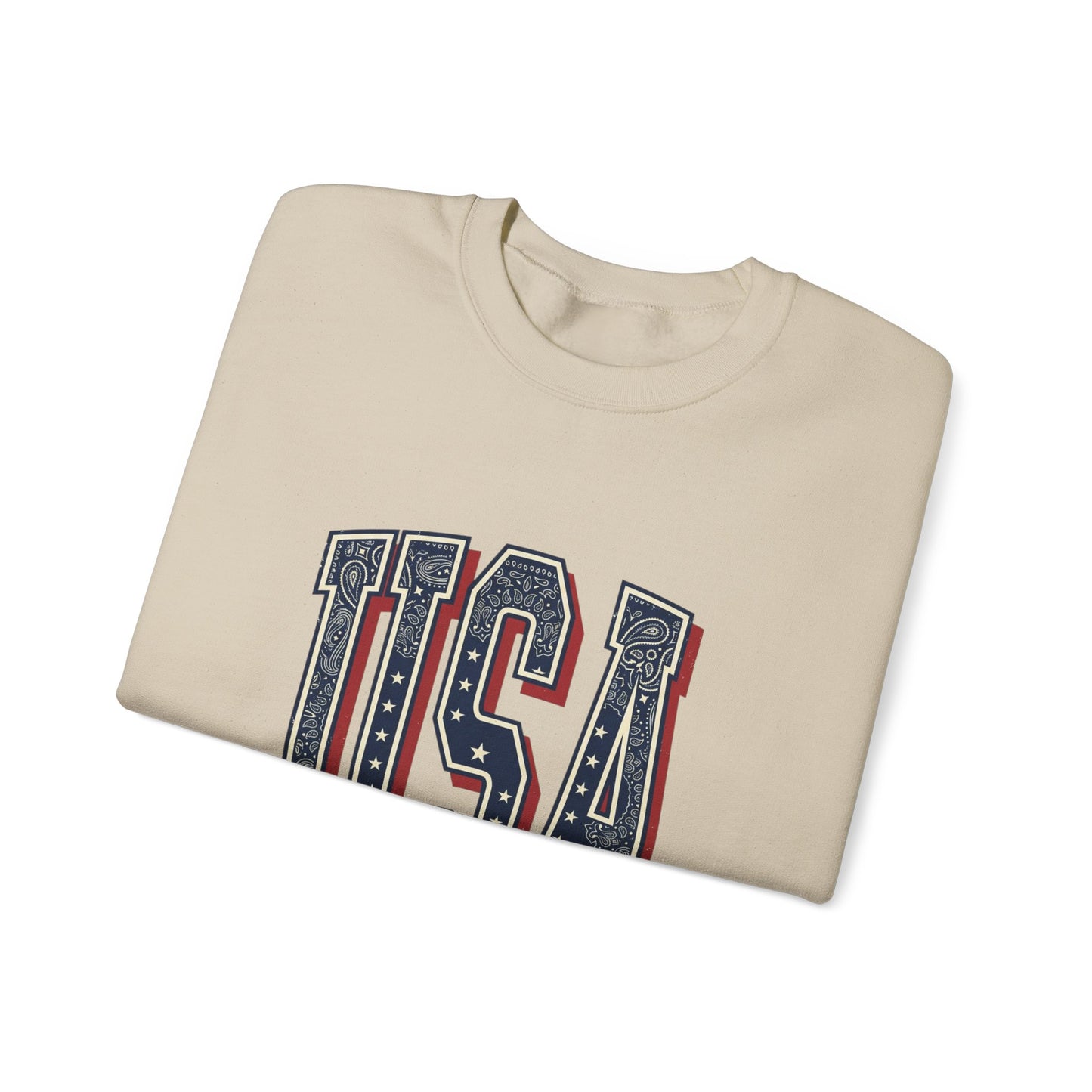 USA Vintage Americana Crewneck Sweatshirt | 4th of July Stars & Stripes