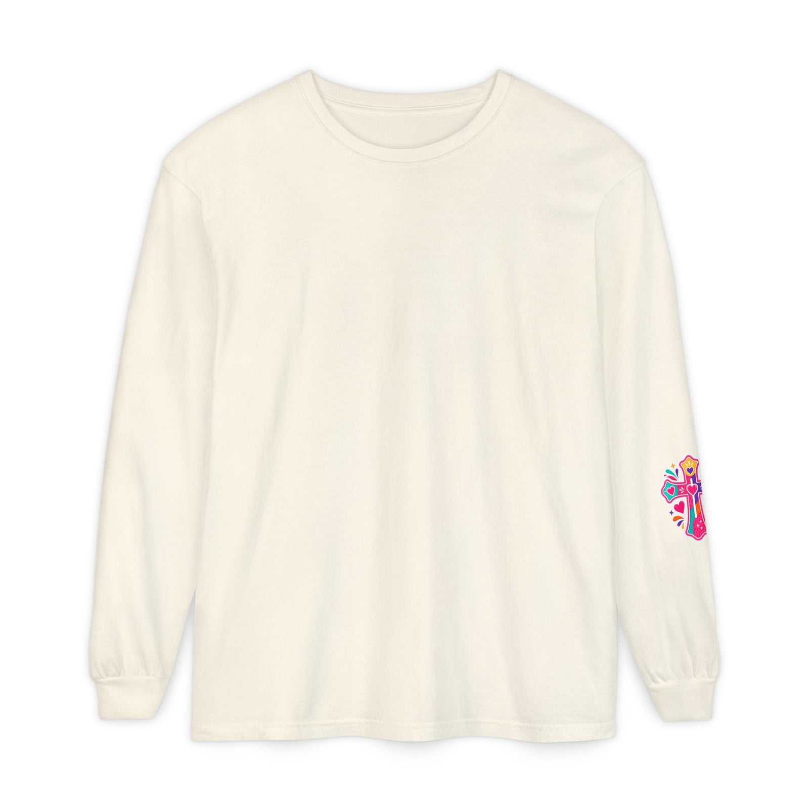 Long Sleeve Tee - "BEWARE Powered by Prayer and Grace of God" Colorful Faith Tee