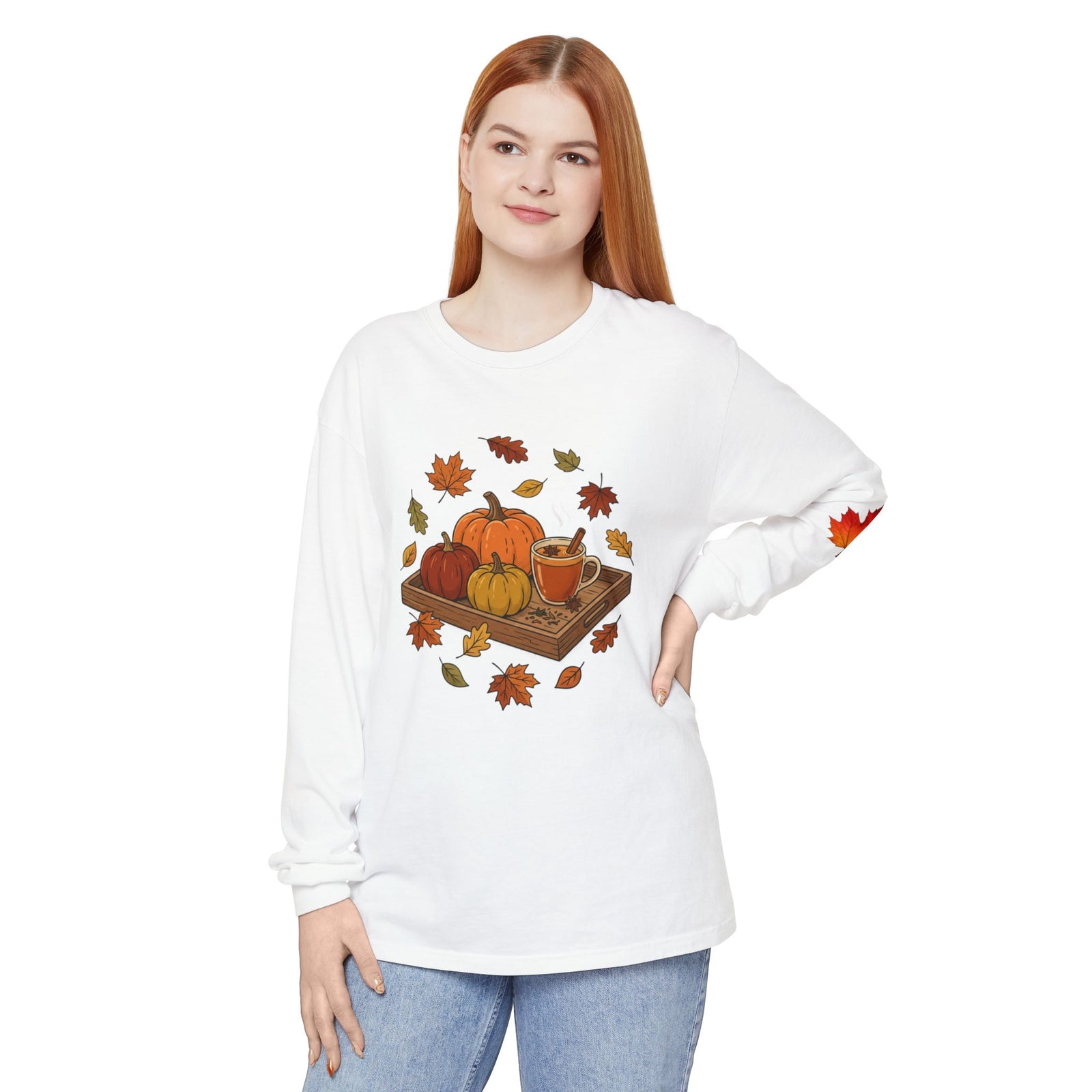 Autumn Pumpkin Tray Long Sleeve Tee