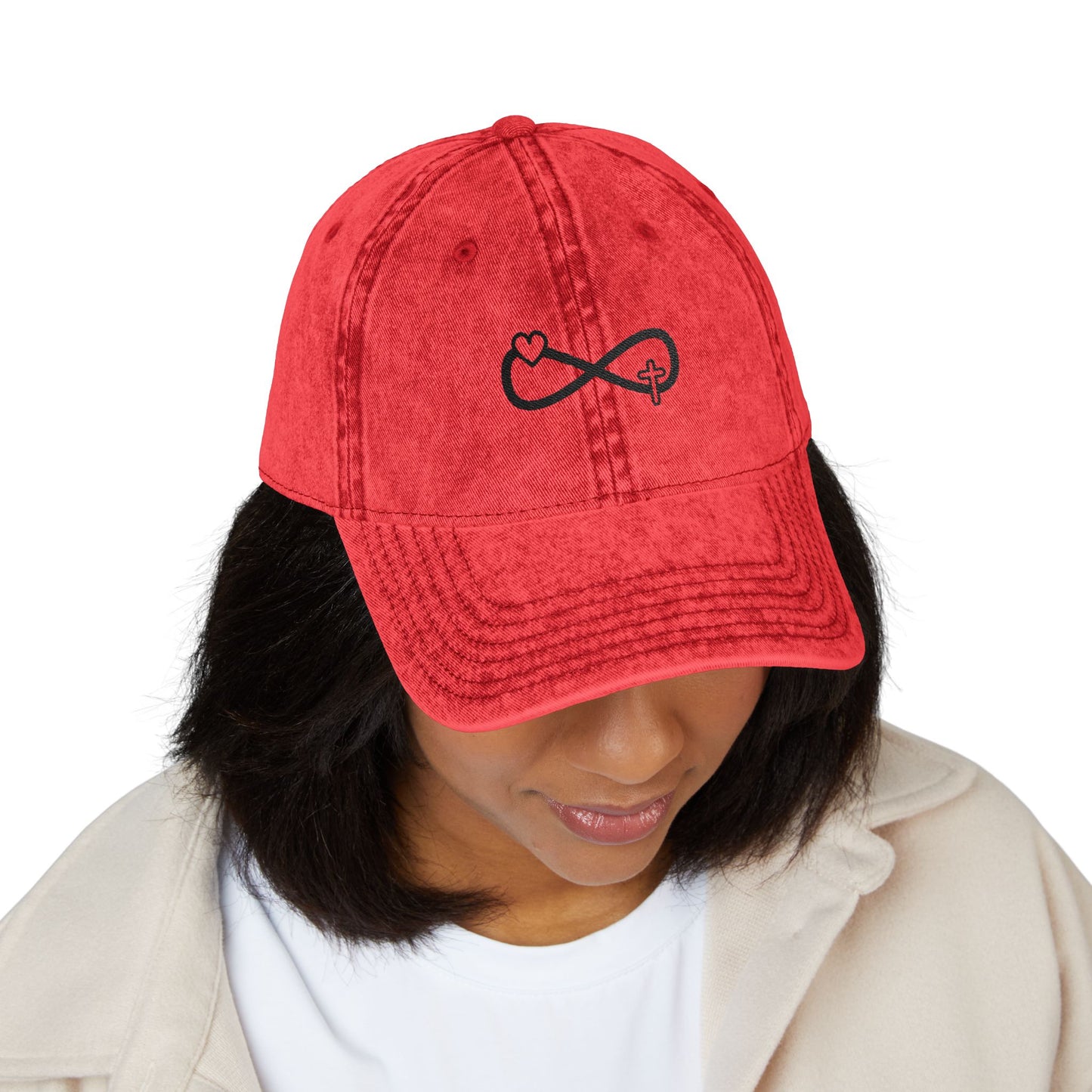 Washed-out Infinity Embroidered Cap