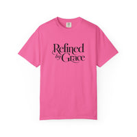 Load image into Gallery viewer, Refined by Grace T-Shirt — Minimal Christian Cross Graphic Tee