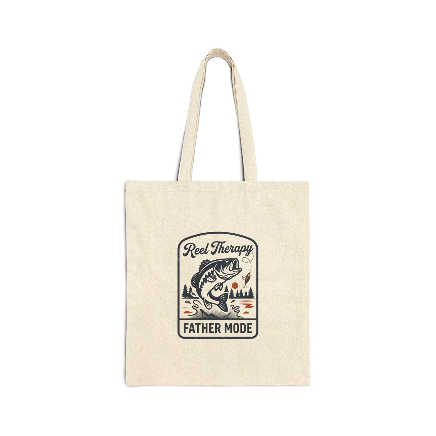 Reel Therapy Fishing Tote Bag | Father Mode, Retro Dad Fishing Design