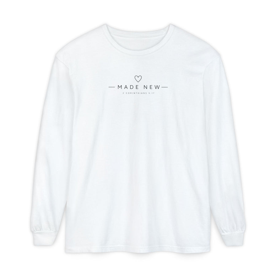 Made New Long Sleeve T-Shirt — Minimal Christian Faith Graphic