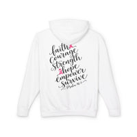 Load image into Gallery viewer, "Pink Ribbon" Front "Hope Courage Strength" Back- Hoodie