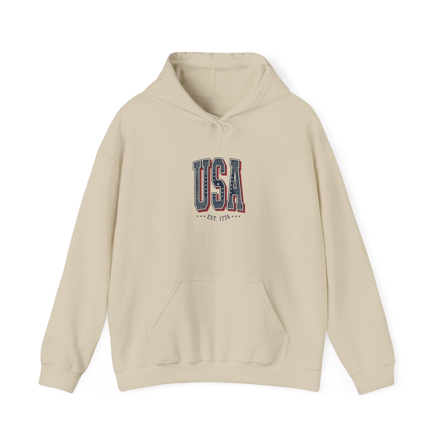 USA Arch Retro Typography Hoodie | 4th of July Vintage Americana