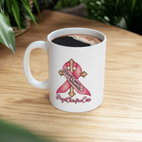 Load image into Gallery viewer, "Prayer Chain for a Cure" Breast Cancer Awareness Mug