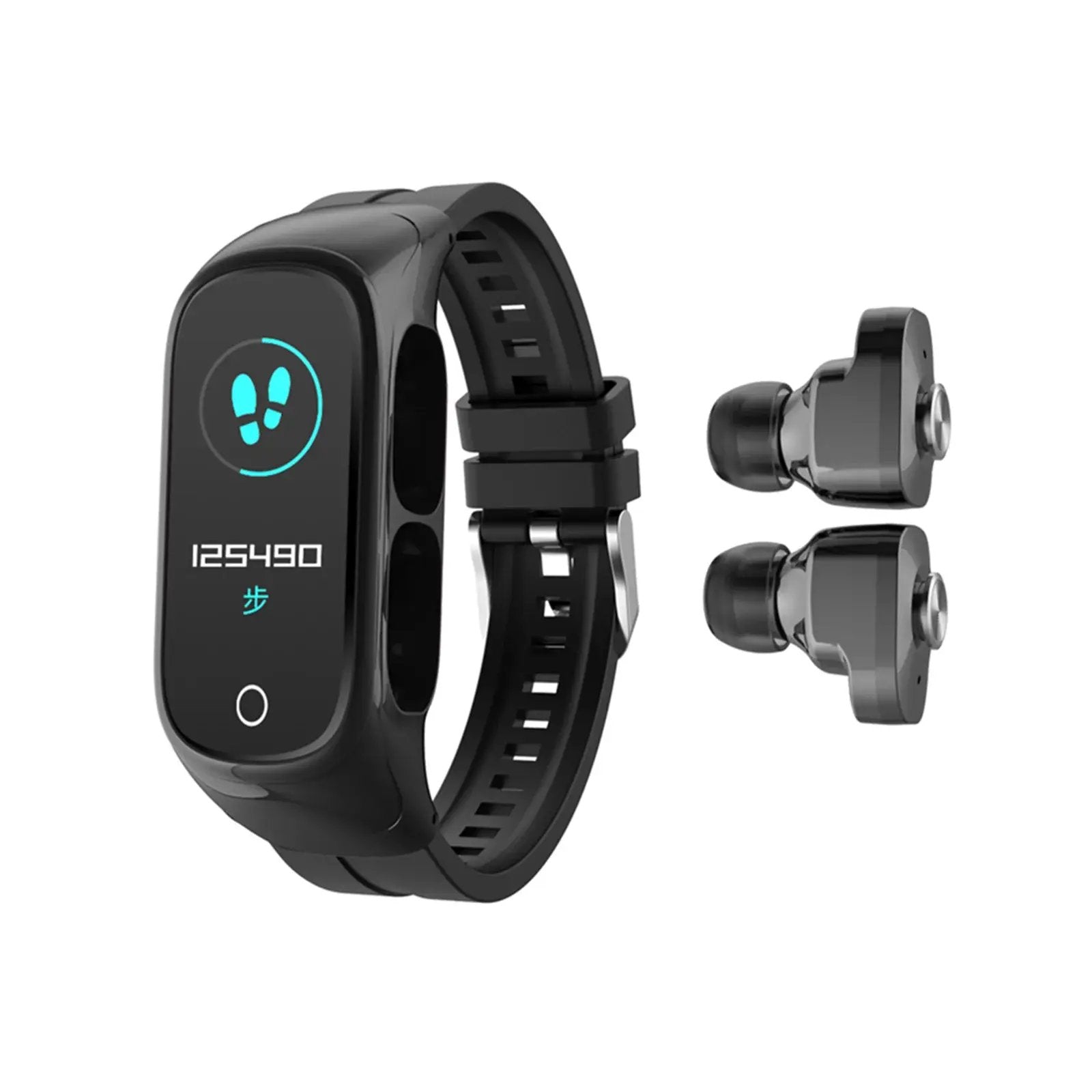 Dual Fitness Smartwatch with Wireless Earbuds