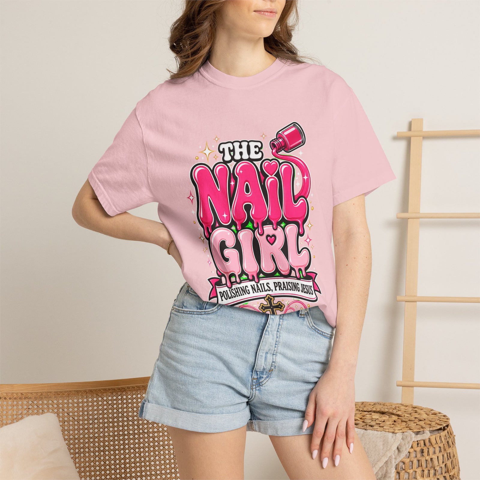 The Nail Girl T-Shirt — Polishing Nails, Praising Jesus Graphic Tee