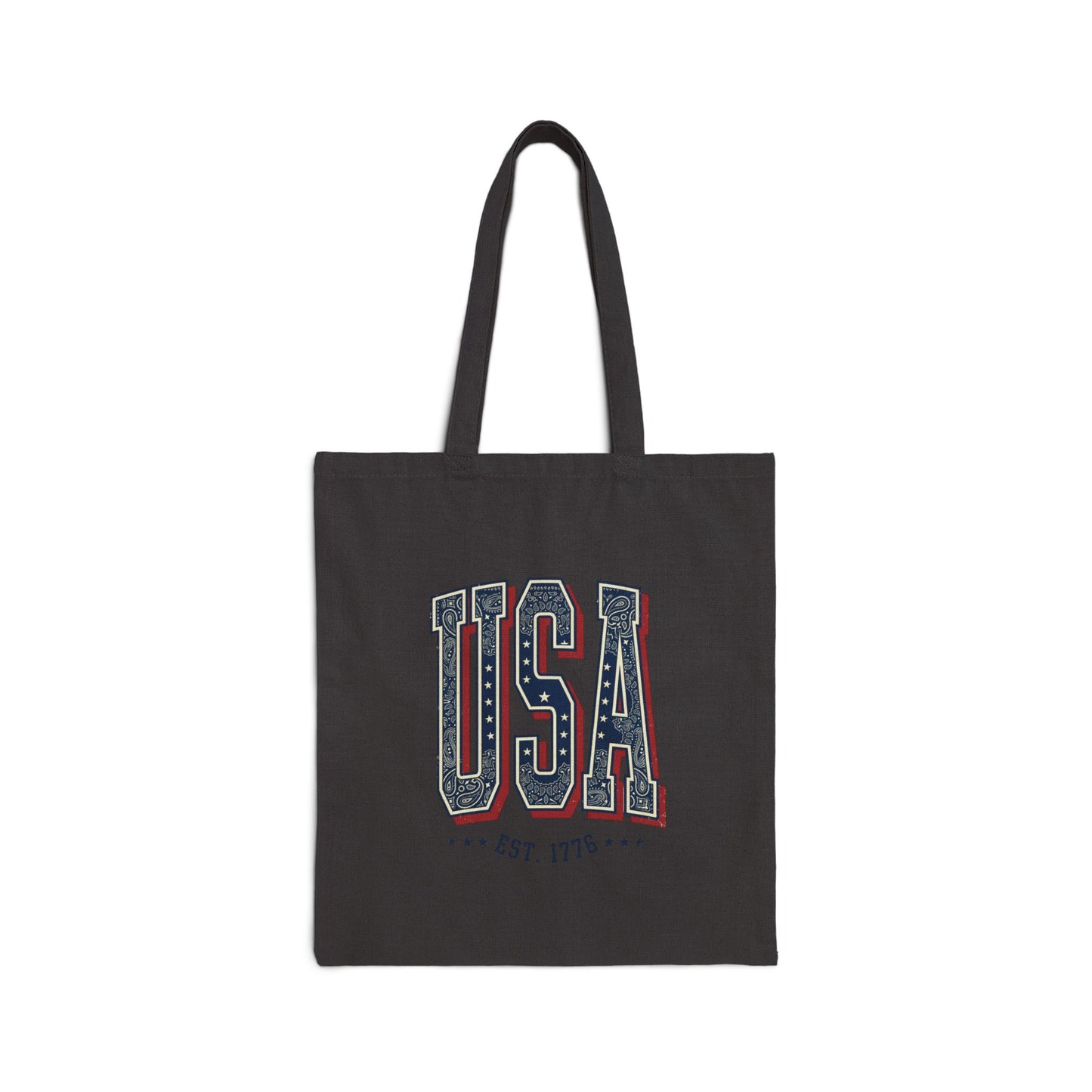 Vintage USA Typography Tote | 4th of July, Americana Canvas