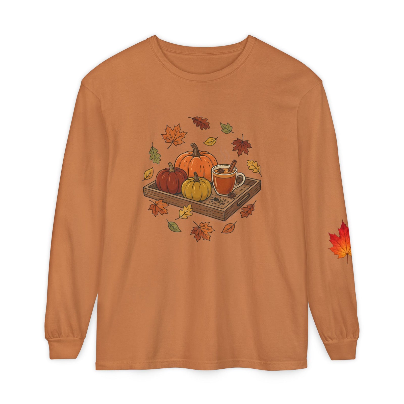 Autumn Pumpkin Tray Long Sleeve Tee