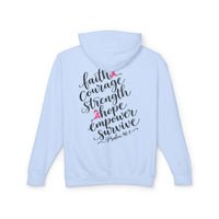Load image into Gallery viewer, "Pink Ribbon" Front "Hope Courage Strength" Back- Hoodie